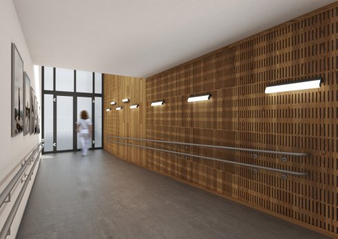 Nástěnné svítidlo LUCIS AULA 19,2W LED 3000K akrylátové sklo měď DALI AU3.L3.1200.72L-2