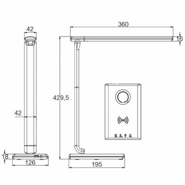 LED lampa MEGGIE stmívatelná s bezdrátovým nabíjením a USB 8W - DL3304/W-3