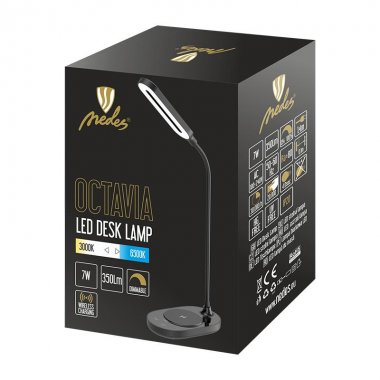 LED lampa OCTAVIA 7W stmívatelná s bezdrátovým nabíjením - DL4301/B-3