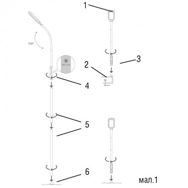 LED lampa XENIA 12W stmívatelná s časovačem ( stůl / zem / klip ) - DL4306/B-1