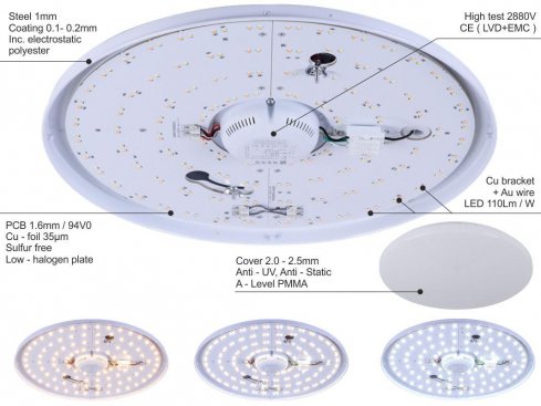 LED svítidlo STAR + dálkový ovladač 150W / CLR4 / SMD / RC / AS - LC814S-1