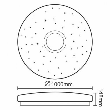 LED svítidlo STAR + dálkový ovladač 150W / CLR2 / SMD / RC / AS - LC814U-4