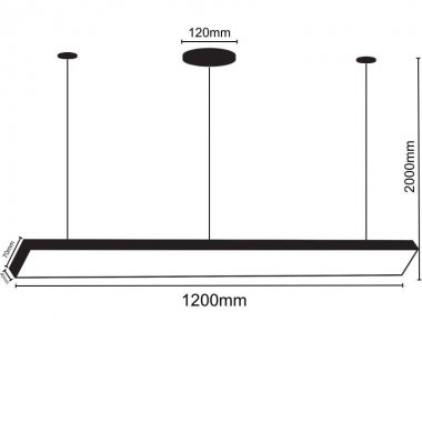 LED závěsné svítidlo na lanku 32W / 4000K - LCL7021-H-5