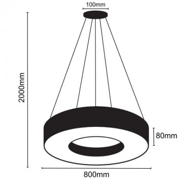 LED závěsné svítidlo na lanku 40W / 4000K - LCL7422-H-1