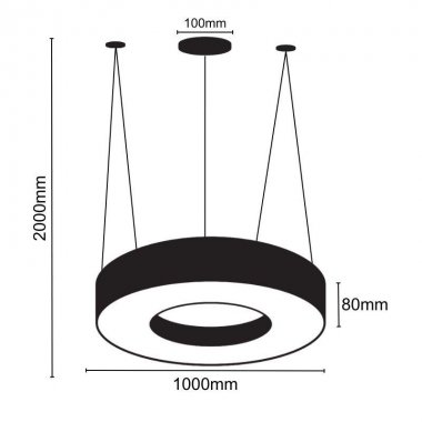 LED závěsné svítidlo na lanku 50W / 4000K - LCL7423-H-5