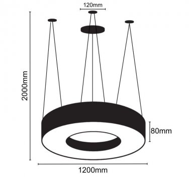 LED závěsné svítidlo na lanku 60W / 4000K - LCL7424-H-2