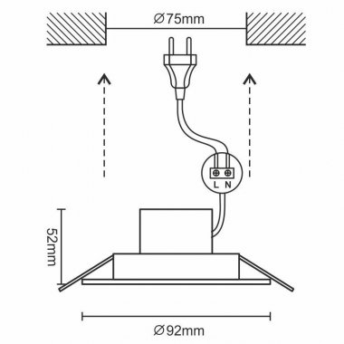 LED svítidlo 7W / IP44 / DR01 / SMD / 3000K / SI - LDL143/S-1