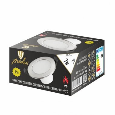 LED svítidlo 7W / IP44 /  DR01 / SMD / 4000K / SI - LDL153/S-1