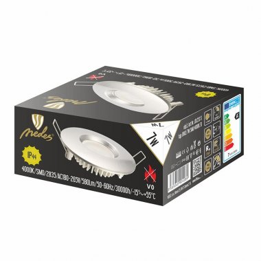 LED svítidlo 7W / IP44 / DR02 / SMD / 4000K / SI - LDL253/S-3