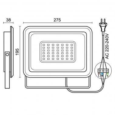 LED černý reflektor 100W / 4000K - LF0025-1