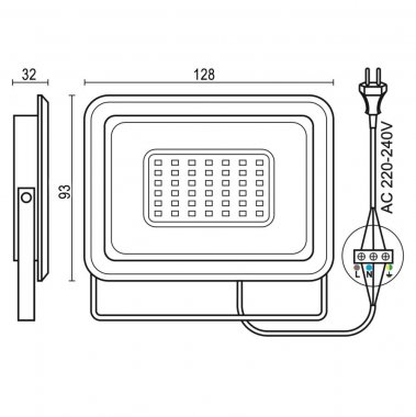 LED bílý reflektor 20W / 4000K - LF0122-3