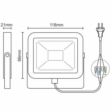 LED HQ reflektor 10W / 4000K / WH - LF2121-2