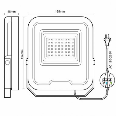 LED PROFI reflektor 30W / 5000K / BK - LF6023-1