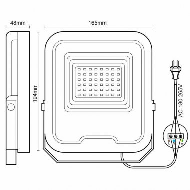 LED PROFI reflektor WIFI 30W / 3000K - 6500K + RGB / BK - LF6033W-1