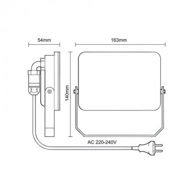 Venkovní černý LED reflektor 30W / 4000K - LF7023-2