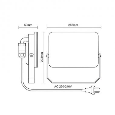 Venkovní černý LED reflektor 100W / 4000K - LF7025-4