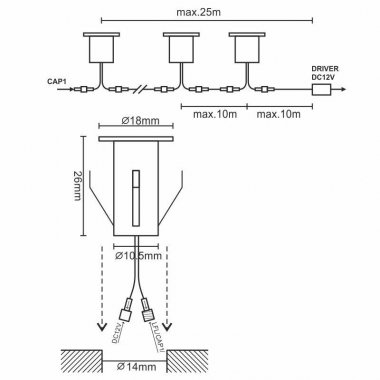 LED podlahové svítidlo 0,4W / IP67 FL101 / 2800K - LFL110-4