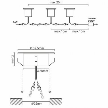 LED podlahové svítidlo 0,4W / IP67 FL104 / 2800K - LFL113-1