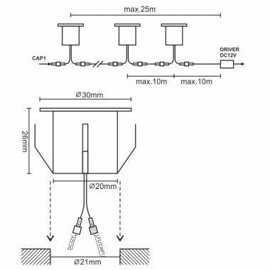 LED podlahové svítidlo 0,6W / IP67 FL103 / 4000K - LFL122-1