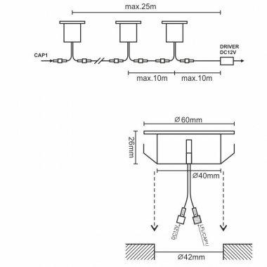 LED podlahové svítidlo 1,5W / IP67 FL105 / 4000K - LFL124-1