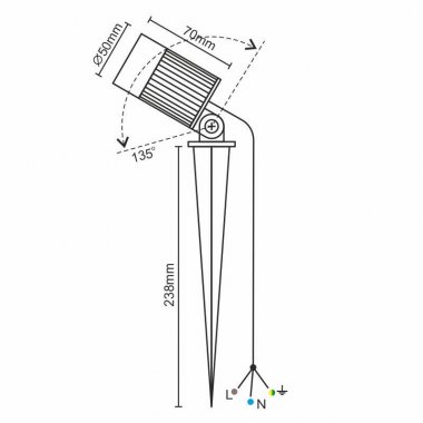 LED zahradní svítidlo 7W / IP67 / 2800K - LGL413-3