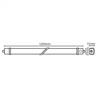 LED nadpojovací  svítidlo + senzor 36W / IP65 /1200 / 4000K - LNL322/1S-2