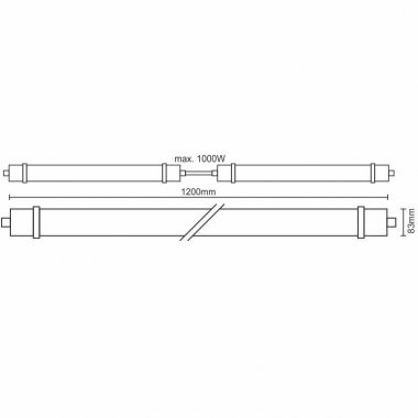 LED prachotěsné svítidlo 40W / IP65 / 1200 / 4000K - LNL323/2-2