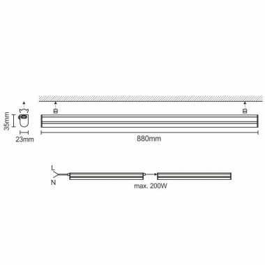 LED svítidlo 12W / IP20 T5 / 900 / 4000K - LNL823-4