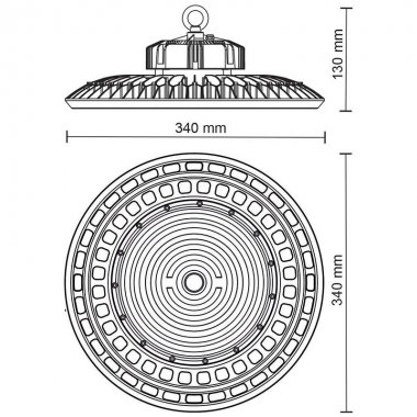 LED svítidlo UFO 150W / IP65 / 5000K / 1-10V - LU222/1-3