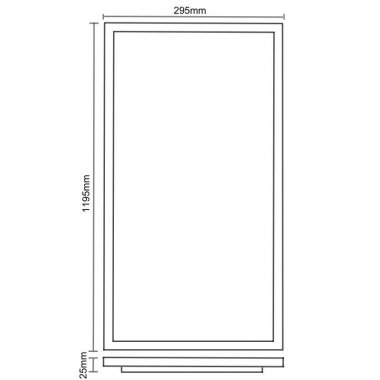 LED panel backlite 40W / 295x1195 / SMD / 4000K / WH / UGR19 - PL7224U-6