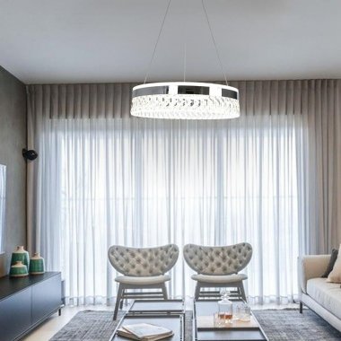 LED luxusní závěsné křišťálové svítidlo s dálkovým ovladačem 90W - TA2300/CH-7