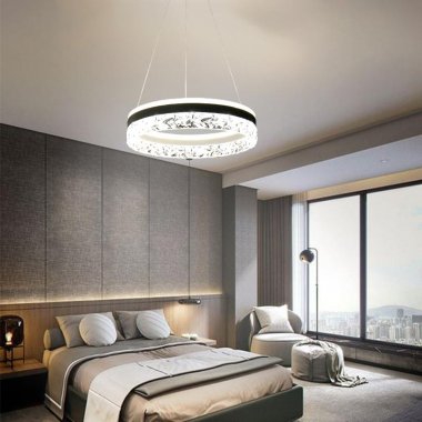 LED luxusní závěsné křišťálové svítidlo s dálkovým ovladačem 80W - TA2301/W-7