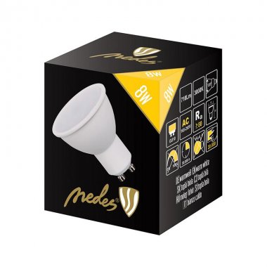 LED žárovka 8W - GU10 / SMD / 3000K - ZLS118-1