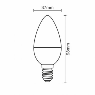 LED žárovka 5W - C37 / E14 / SMD / 6500K - ZLS702-2