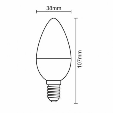 LED žárovka 8W - C37 / E14 / SMD / 6500K - ZLS704-3