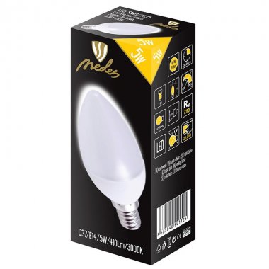 LED žárovka 5W - C37 / E14 / SMD / 3000K - ZLS712-3