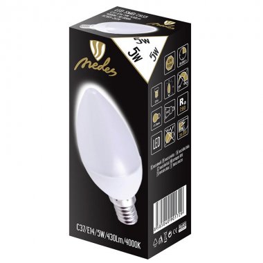 LED žárovka 5W - C37 / E14 / SMD / 4000K - ZLS722-1