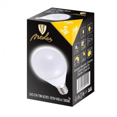 LED žárovka 5W - G45 / E14 / SMD / 3000K - ZLS812-2