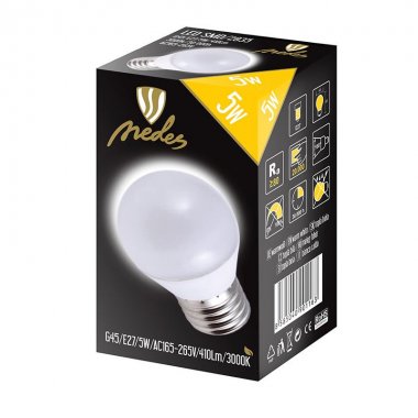 LED žárovka 5W - G45 / E27 / SMD / 3000K - ZLS817-2