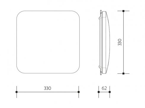 Přisazené stmívatelné LED svítidlo 25W PLAFON SQUARE DIM CCT - LEDMED-2