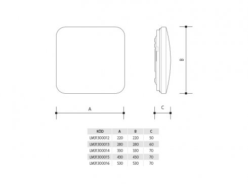 Přisazené LED svítidlo 10W PLAFON SQUARE neutrální - LEDMED-2