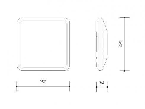 CHARLIE S SQUARE stropní a nástěnné LED svítidlo s radar senzorem 12W - neutrální-2