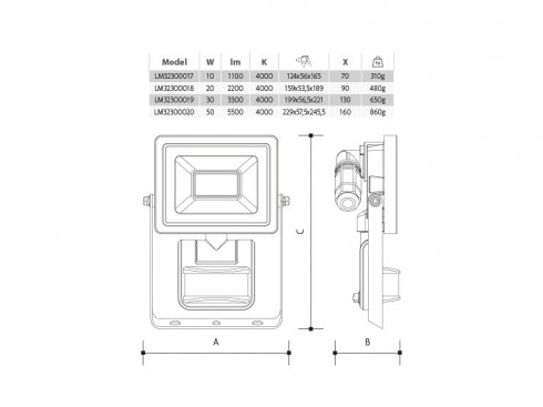 LEDMED VANA SMD S EASY  LED reflektor se senzorem a EASY svorkovnicí 20W, antracit-1