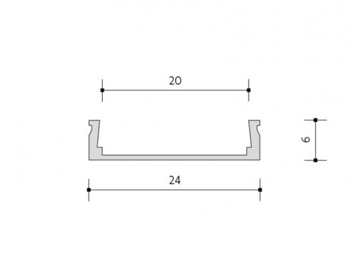 PANLUX ALU PROFIL <20mm přisazený  délka 2m-2