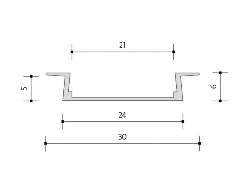 PANLUX ALU PROFIL <20mm vestavný  délka 2m-2