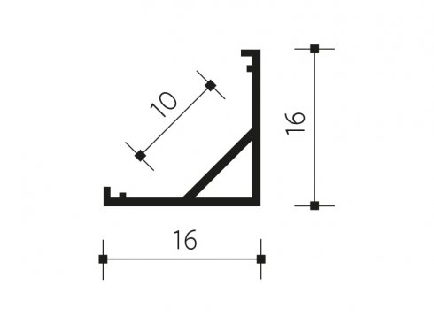 PANLUX ALU PROFIL 2.0 <10mm přisazený rohový oblý černý  délka 2m-1