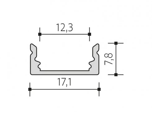 PANLUX ALU PROFIL 2.0 <10mm přisazený  délka 2m-1