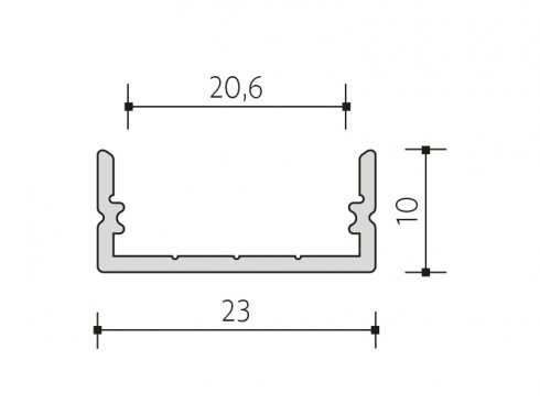 PANLUX ALU PROFIL 2.0 <20mm přisazený  délka 2m-1