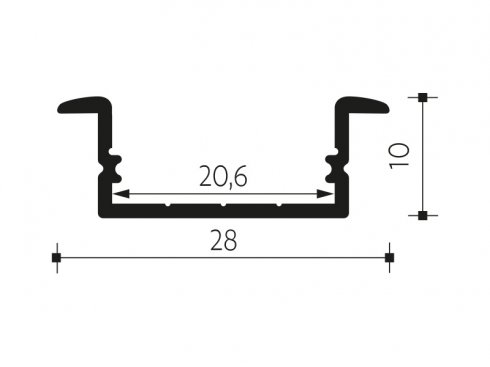 PANLUX ALU PROFIL 2.0 <20mm vestavný  délka 2m-1