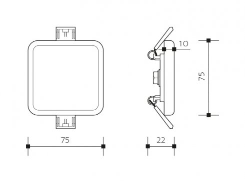 LED DOWNLIGHT SQUARE vestavné hranaté LED svítidlo IP66 6W - teplá bílá-3